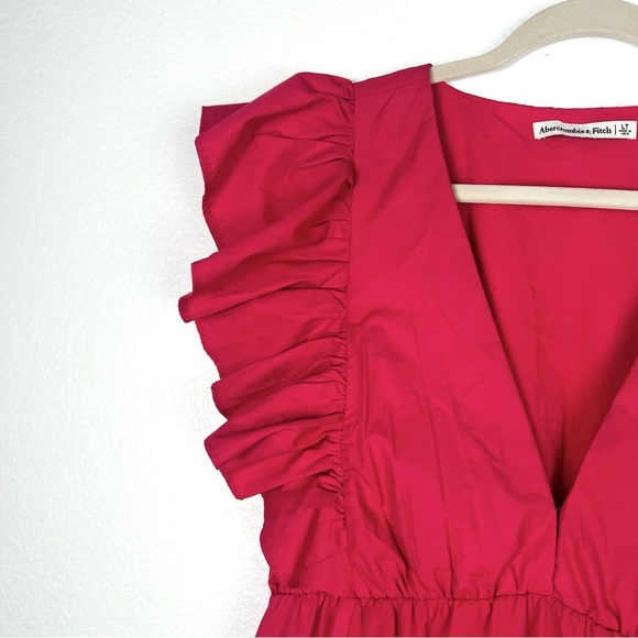 Abercrombie and Fitch Flutter Sleeve Tiered Midi Dress size Large Tall - Picture 8 of 12